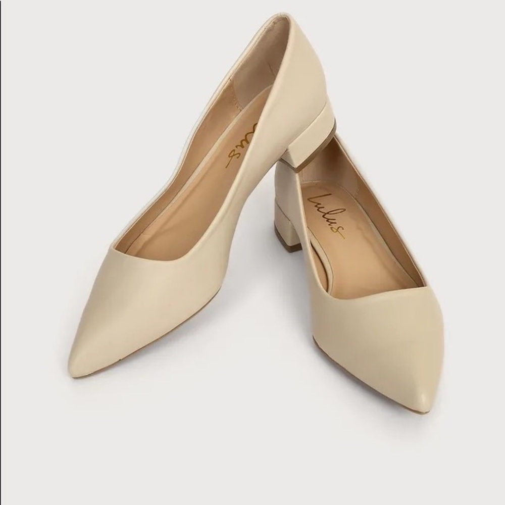 LULU’s Alessia Bone Low Pointed-Toe Heels